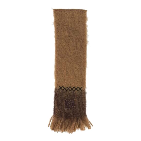Loewe Brown Mohair & Wool Scarf - Picture 2 of 9